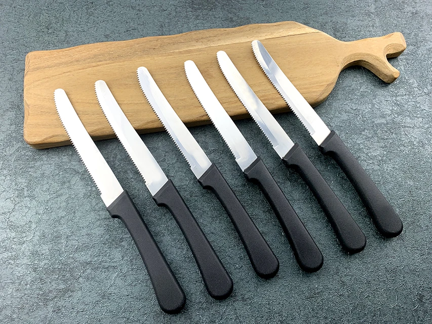 Нож из нержавеющей стали для стейка Рождественский ужин черная ручка столовая