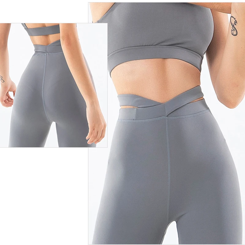 EC.MS Sex Sport Leggings Cross Waist Yoga Pants Female Quick Dry Pull On  Elastic Trousers GYM Tennis Running Cropped Tights - купить по выгодной  цене | AliExpress