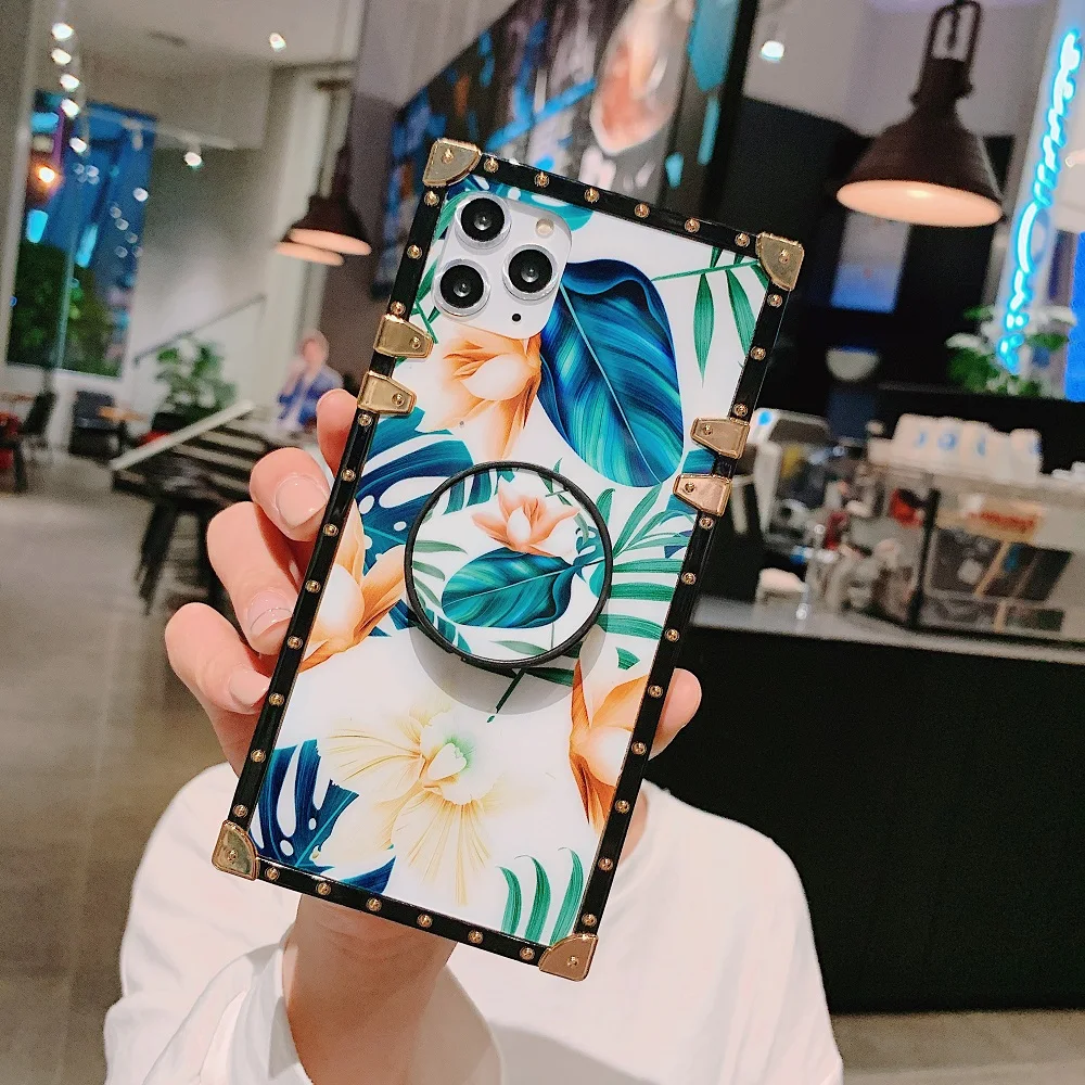 

Square Phone Case For Huawei P Smart Z 10i 20i 10 20 30 30s v30 Pro 8x 9x With Ring Holder Luxury Back Cover for Honor 40 Pro