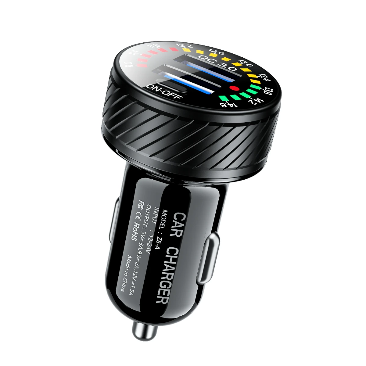 Двойное автомобильное зарядное устройство USB QC3.0 выходное гнездо быстрая зарядка