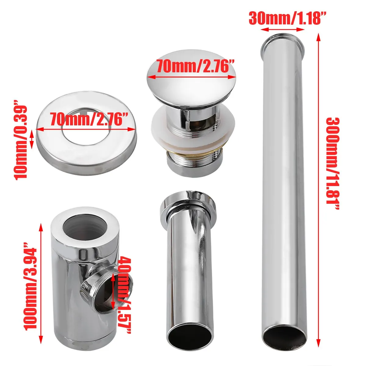 1 set basin drain valve kit trap spring overflow sink for bathroom faucet sink drains hardware accessories free global shipping