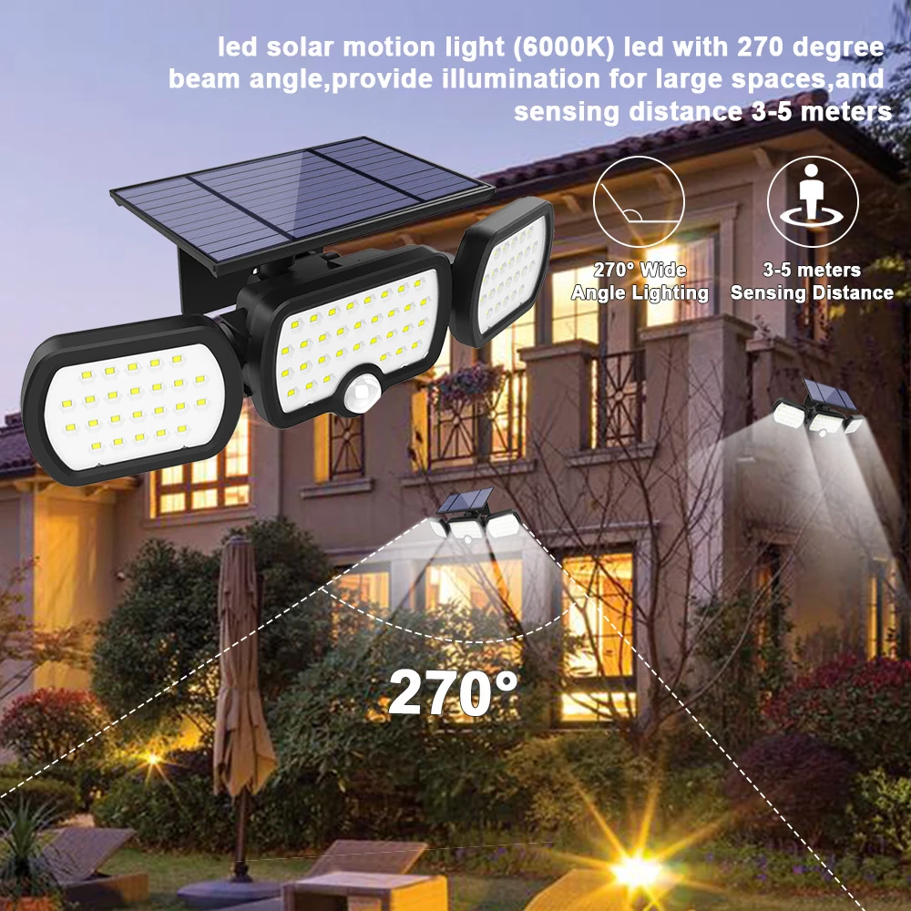 Светодиодный светильник на солнечной батарее с датчиком движения 2835SMD 80 уличный