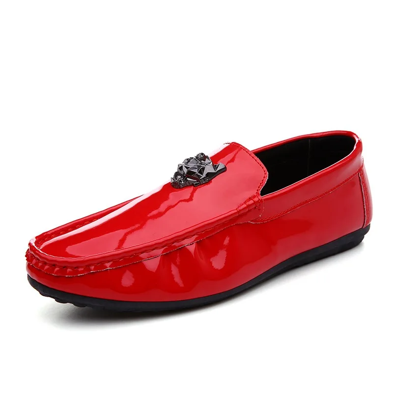 Летние мужские дышащие Туфли-лоферы 2 цвета Искусственная кожа Светящаяся