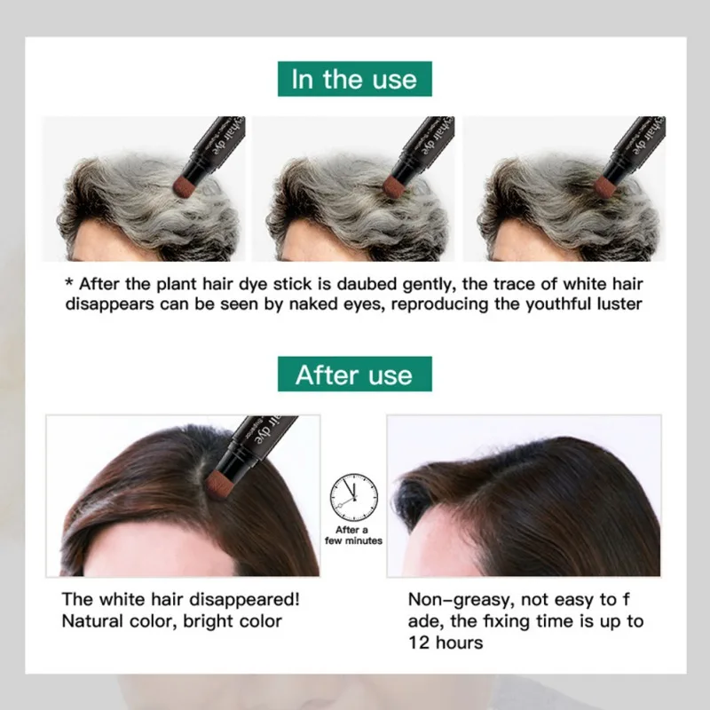 

Hair Dye Pen Hair Color Cream Natural Long-lasting Convenient Hair Line Shadow Black Root Hair Line Pen Hair Dyeing Brush