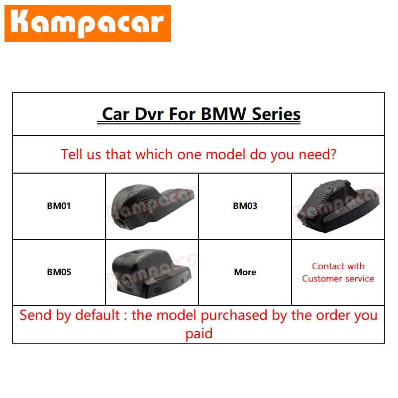 Kampacar BM11-C Wifi Dash Cam Car Dvr Camera For BMW 1 3 4 5 M135i 430 535i GT F34 F32 F11 535 X1 F48 X2 X3 X4 F26 X5 F15 X6 F16 |