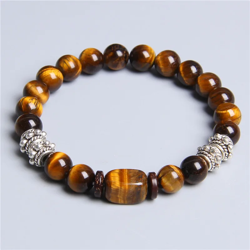 Оптовая продажа натуральный желтый камень тигровый глаз бусины браслет для