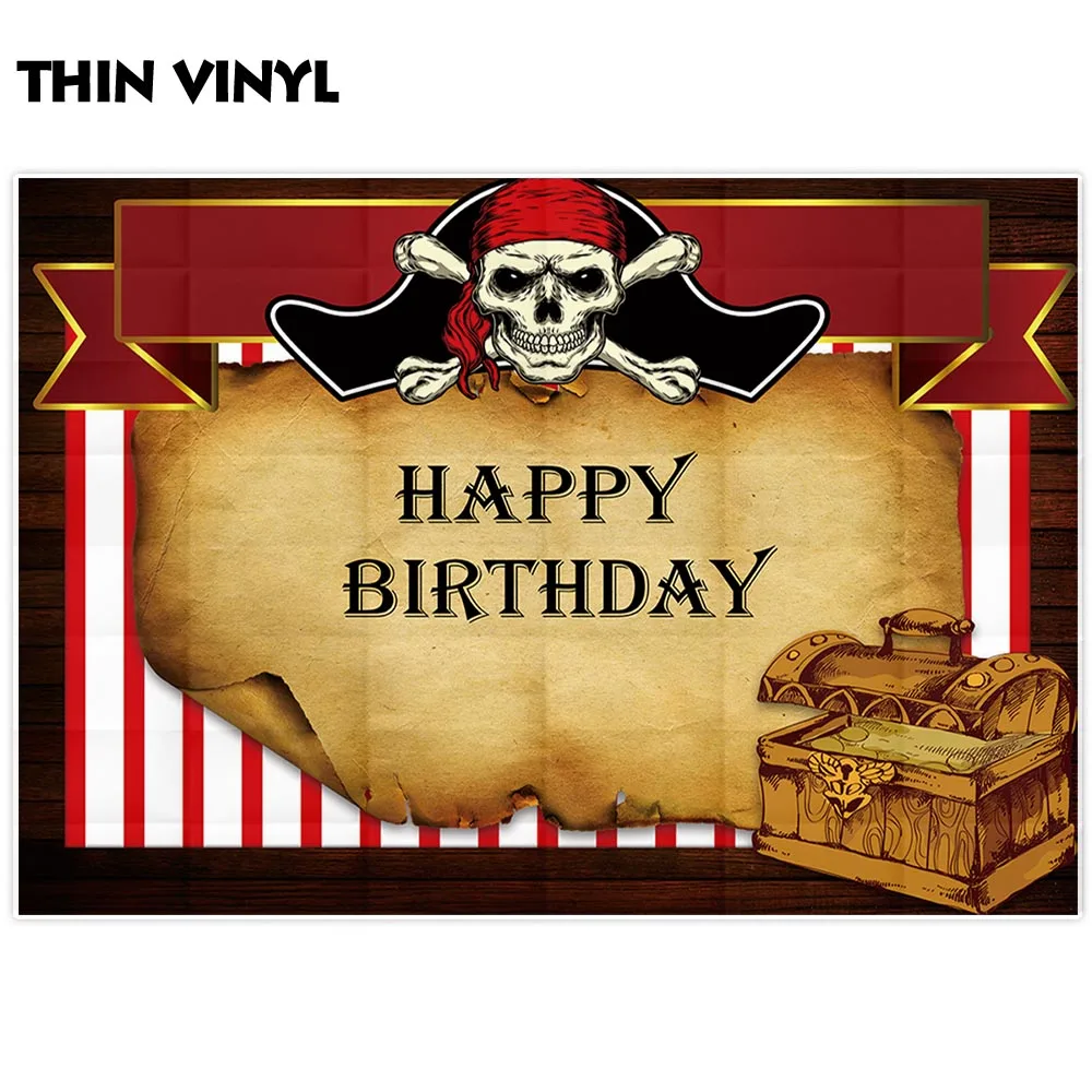 Allenjoy пиратский фон с коробкой сокровищами на день Рождения Пользовательское имя