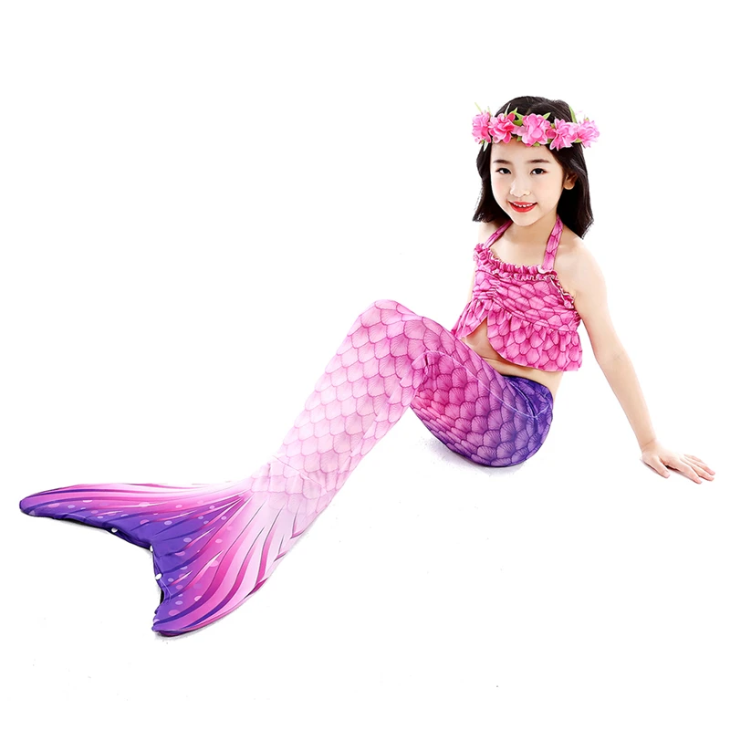 mermaid tail bikini dress for girls high elastic mermaid costume beach dress goggles mermaid princess pool party girls costume free global shipping