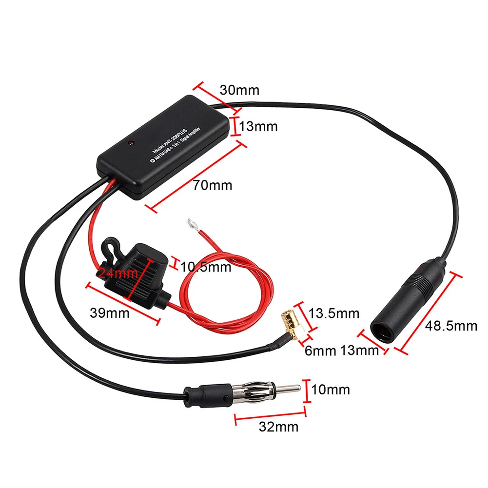 

3 in 1 Car Antenna Amplifier for AM FM DAB Radio Signal Car Antenna Splitter Radio Signal AMP Amplifier Booster Part