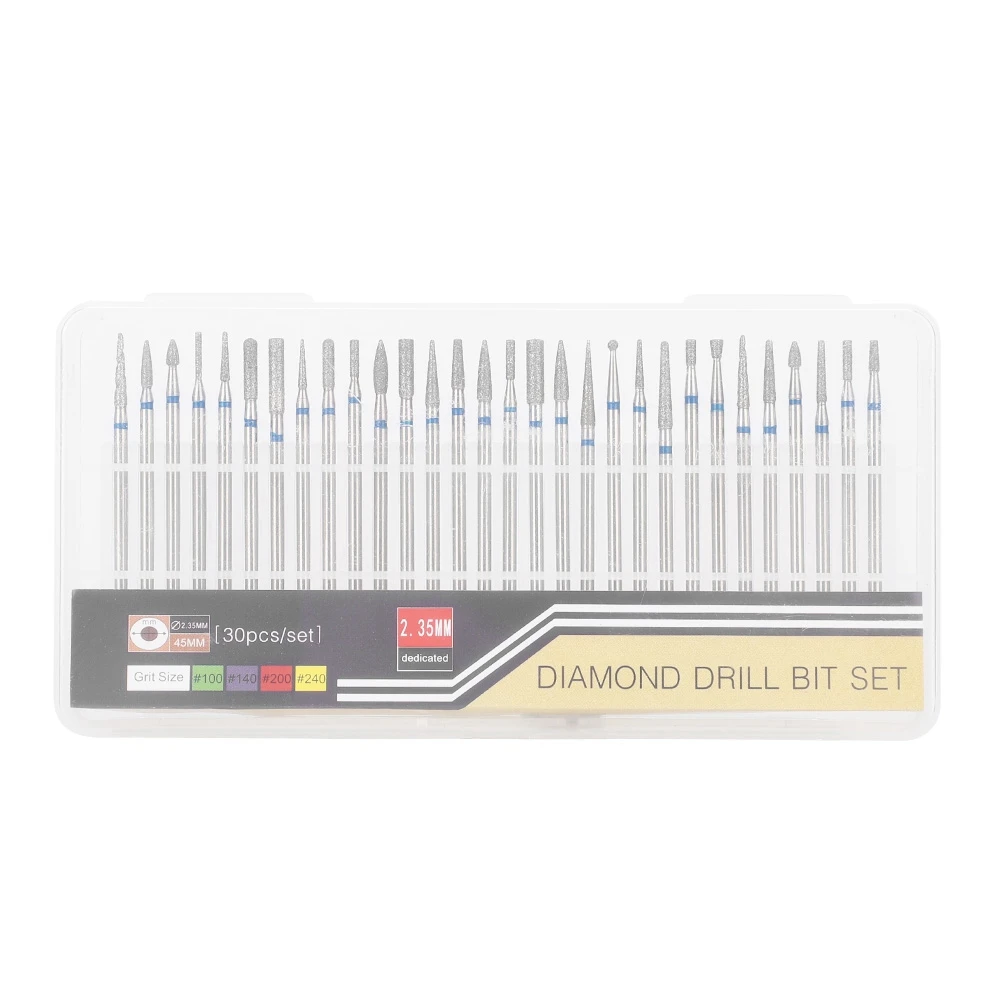 

30Pcs/Set Diamond Grinding Head Nail Art Drill Polish Head Kit Nail Drill Machine Accessories nail