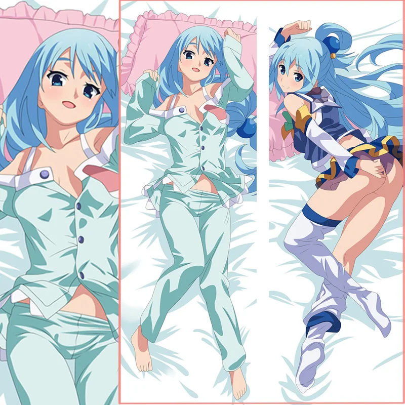 Короткая футболка с героями из японского аниме KonoSuba Акуа цвета морской волны для