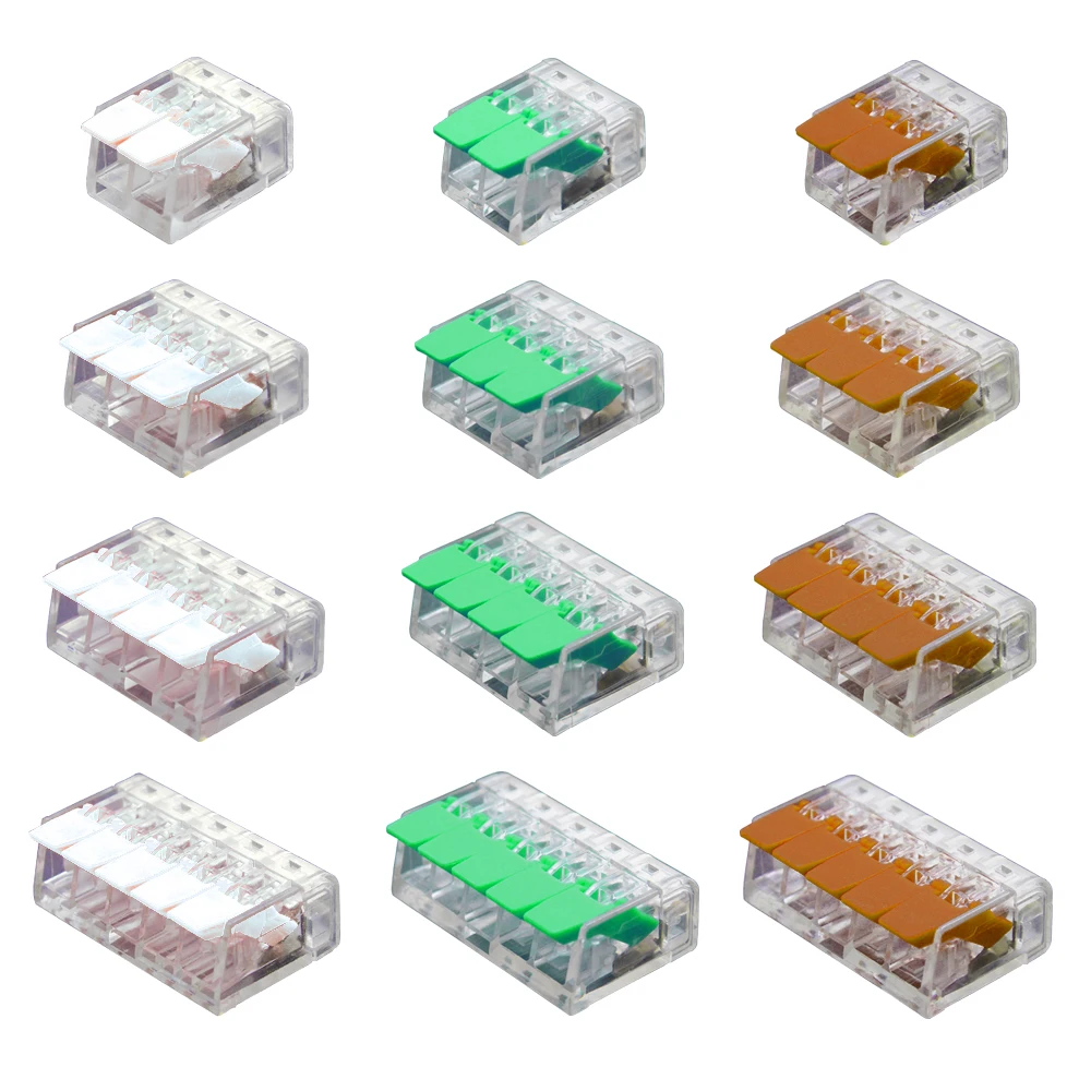 

Wire Connector 25/50/100PCS Mini Quick Terminal Block Universal Compact Wire Splitter Transparent Shell Plug-in Wire Terminal