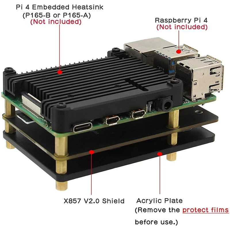 Для Raspberry Pi 4 MSATA SSD адаптер X857 для Model B V2.0 Плата расширения USB3.0 модуль - купить по