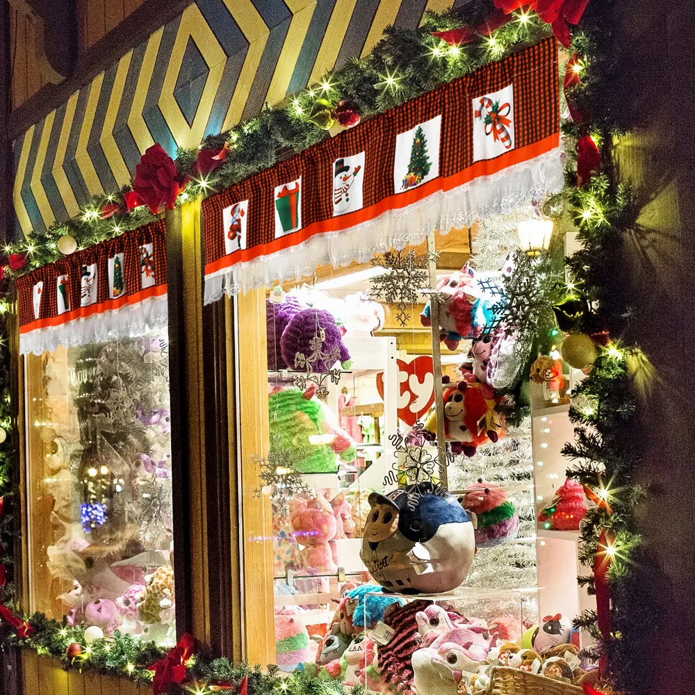 Рождественские занавески OHEART оконные кружевные подвески в красно черную клетку