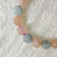 zhen d jewelry natural morganite gemstone colorful beads bracelet gorgeous gift for woman mother xmas christmas thanksgiving day