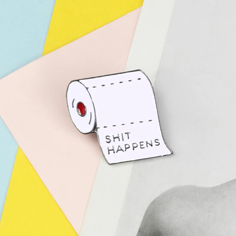 

Брошь на булавке из белой рулона бумаги, с эмалью