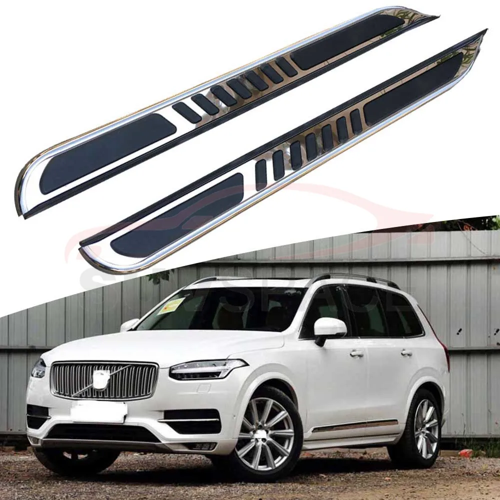 

Боковая ступень подходит для Volvo XC90 2015-2017 Беговая доска nerf bar 2 шт Левая Правая алюминиевая боковая педаль