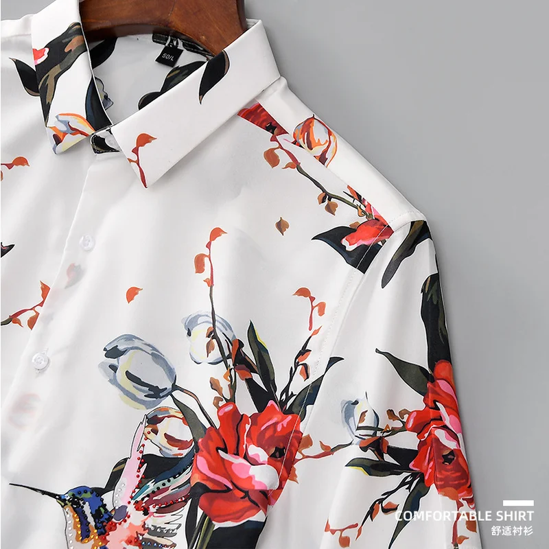 

Summer Floral Print Shirts Men Short Sleeve Casual Shirt Streetwear Social Party Vintage Tops Male Clothing Camisas Para Hombre