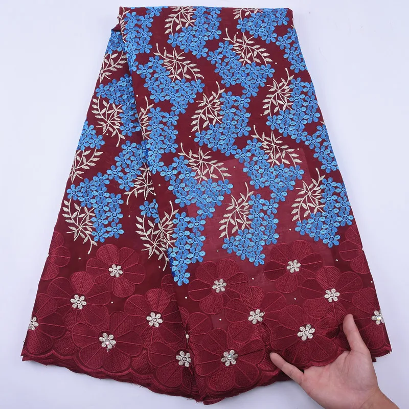 New Design African Lace fabric High Quality Nigeria Dry Cotton Coffee color Swiss Voile for Men Woman clothing | Дом и сад