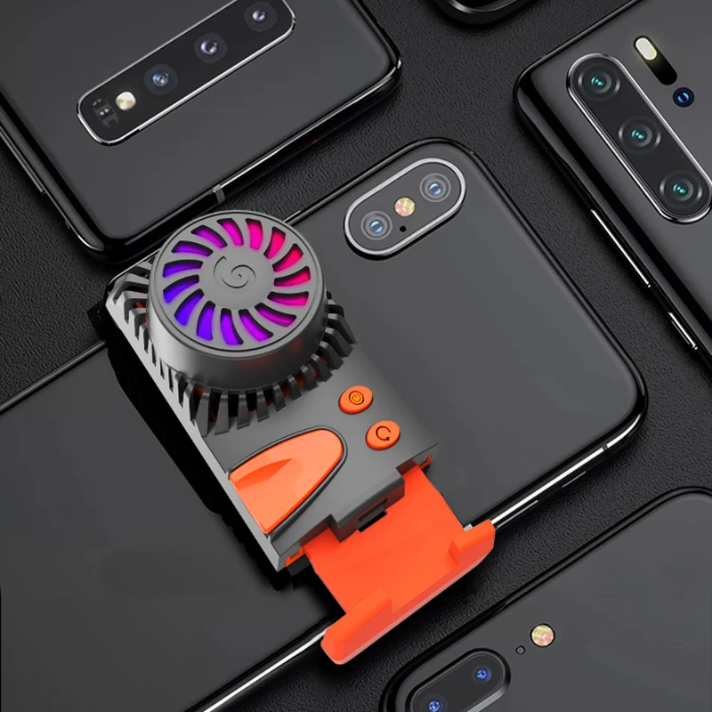 

Mobile Phone Cooler Cooling Fan Game Pad Holder Bracket Fan Radiator for iPhone Huawei Xiaomi Smartphone USB Charging