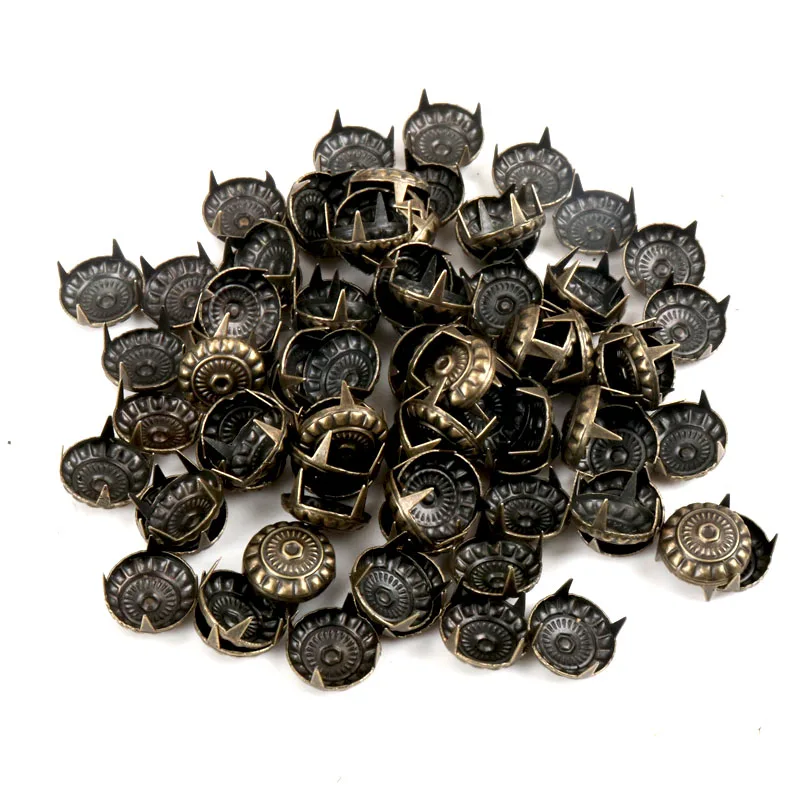 50 шт. смешанные круглые металлические бронзовые четыре застежки булавки шипы для