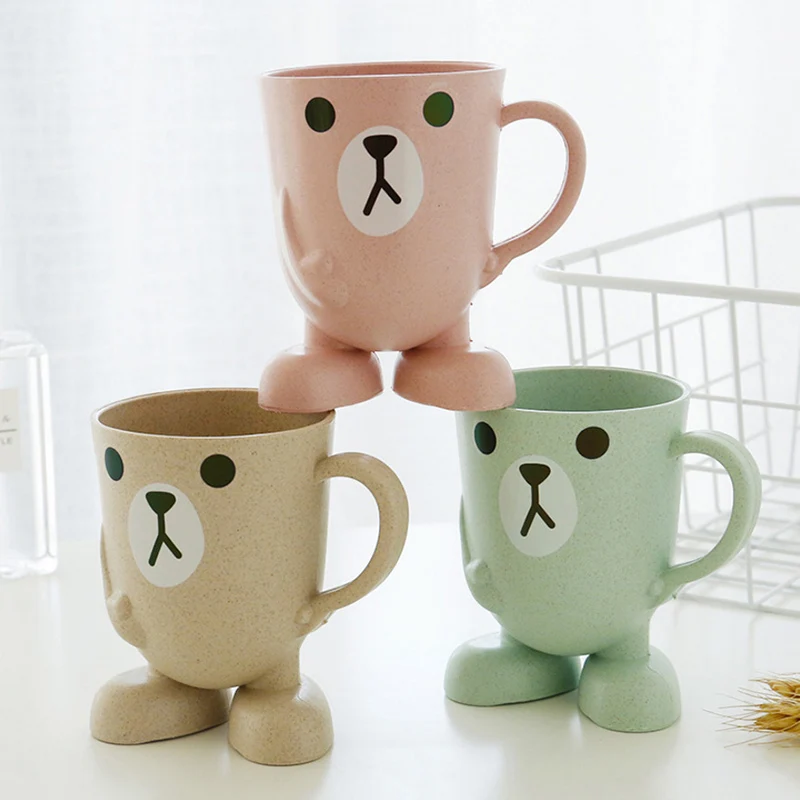 Детские милые Мультяшные соломенные зубные щетки чашка для младенцев детей