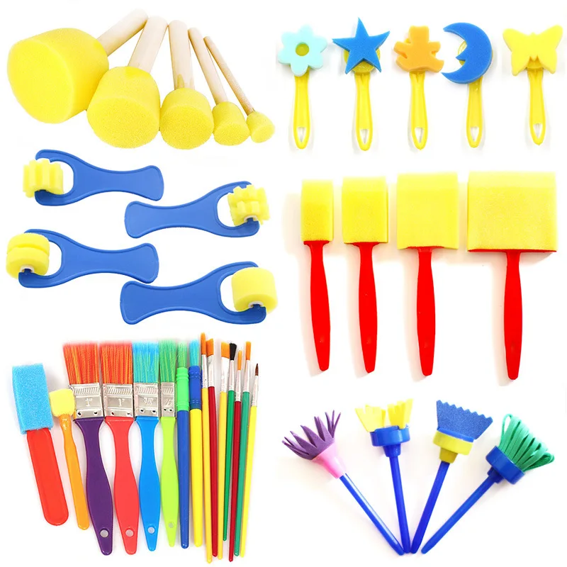 

Children's Educational Toys Painting Supplies Roller Brush Painting Brush Sponge Brush DIY Foam Extension Graffiti Sponge Brush