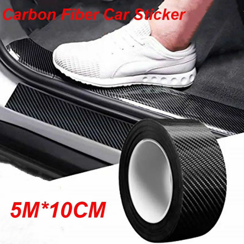 

10/3M 3D Carbon Fiber Car Sticker DIY Paste Protector Strip Auto Door Sill Side Mirror Anti Scratch Tape Waterproof Protect Film