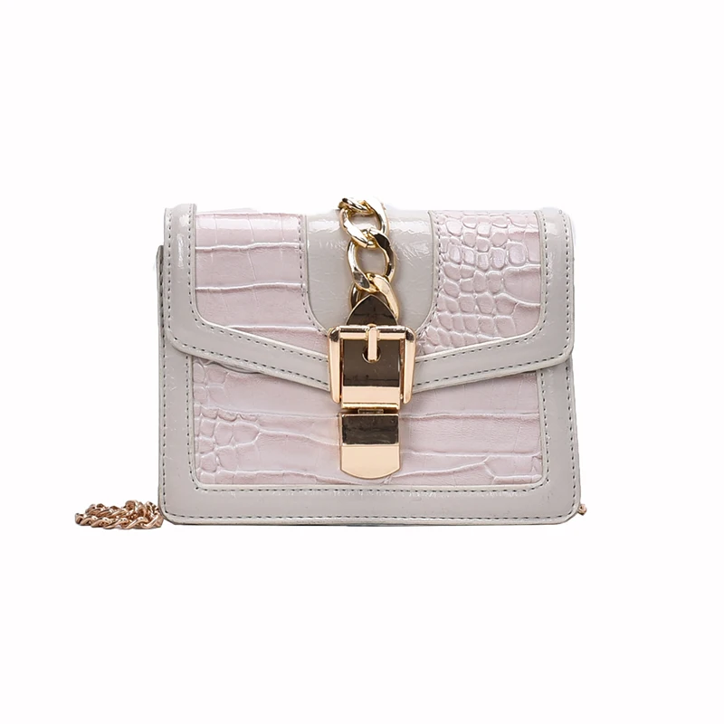 

Crocodile pattern Square Crossbody bag 2020 New High quality Leather Women's Designer Handbag Lock Chain Shoulder Messenger Bag