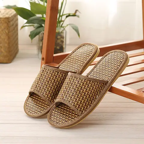 

Flax Slippers Women's Bamboo, Rattan, Straw, Bamboo, Home Slippers, Couples' Antiskid Indoor Spring and Autumn and Summer Styles