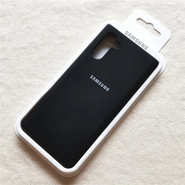 Black Чехол для samsung Galaxy Note 10 Plus, чехол Ofiice Silky Solf-touch, жидкий силиконовый чехол для Note 10 10+ Pro Plus с коробкой - Цвет: Black