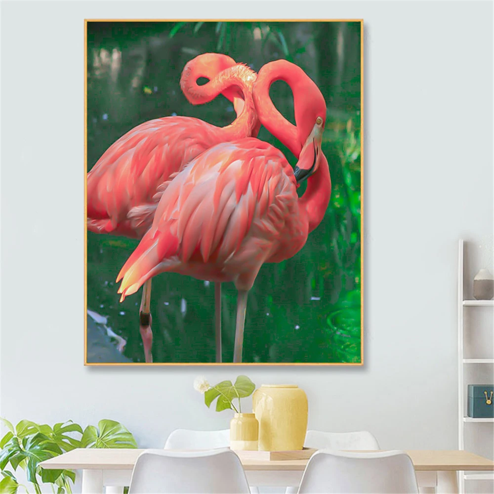 RAILONCH 5D DIY алмазная живопись Фламинго полная круглая Алмазная вышивка Животные