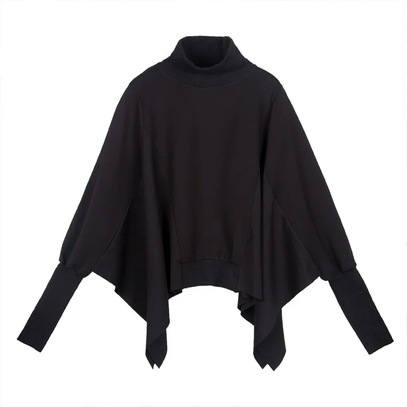 LANMREM 2020 новый осенний однотонный водолазка с рукавами летучая мышь пуловер