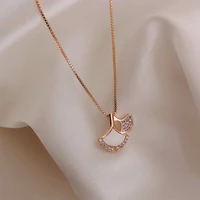 hot selling electroplating rose gold color necklace romantic fashion shiny pendant necklace for women wedding jewelry party gift