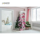 Laeacco Белый дом окно занавеска Рождественская елка подарок полка диван фото фоны Детские вечерние фотозоны