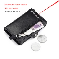 slim zipper coin wallet smart money bag rfid credit card holder with money clips for men leather wallet