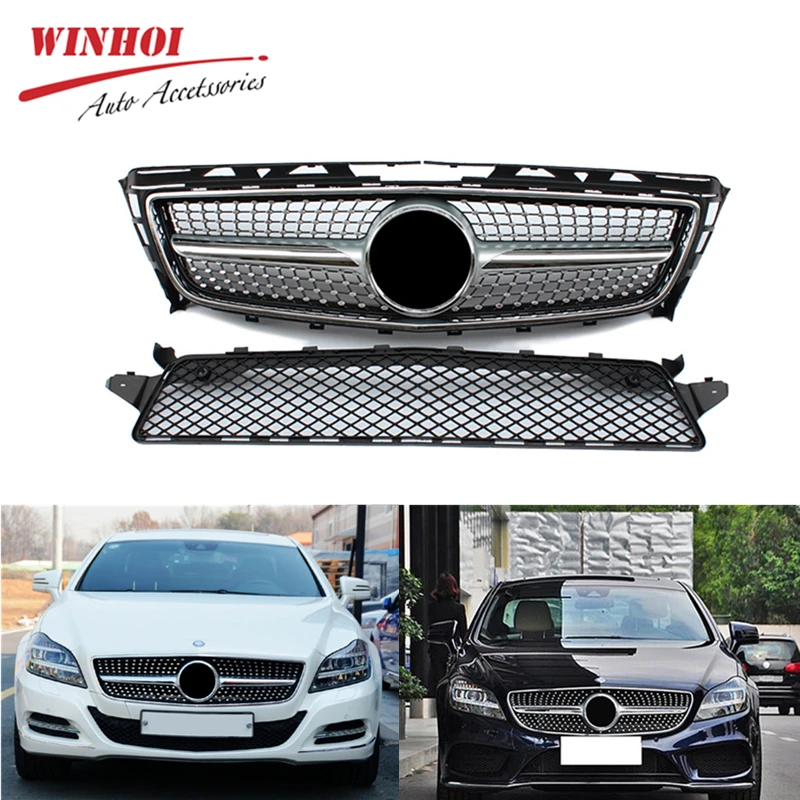 Сетка для автомобильного гриля Mercedes Benz CLS Class W218 ABS Сменная сетка без эмблемы и