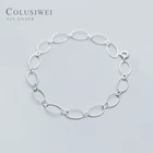 Браслет женский из серебра 925 пробы, с геометрическим замком