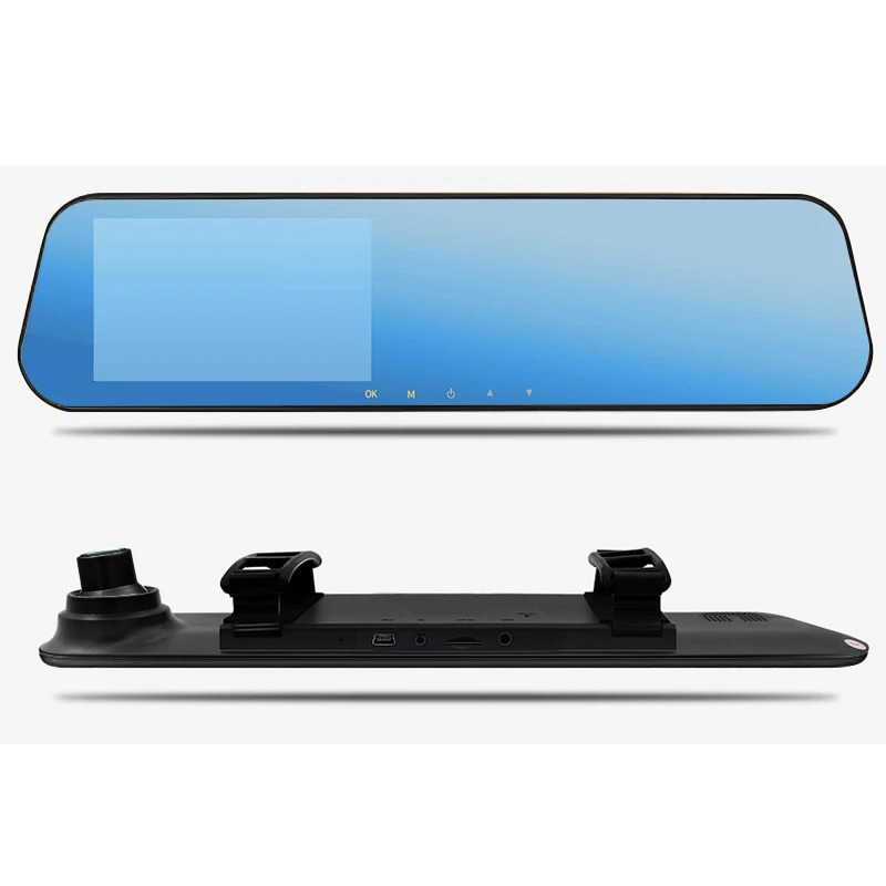 Автомобильная камера заднего вида зеркало видеорегистратор с двумя объективами