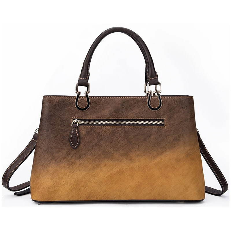 Сумка-тоут Gykaeo женская из натуральной кожи вместительный саквояж воловьей в