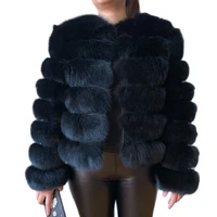 2021 new real fur coat winter jacket women natural large wool fox fur coat street warm long sleeve detachable vest