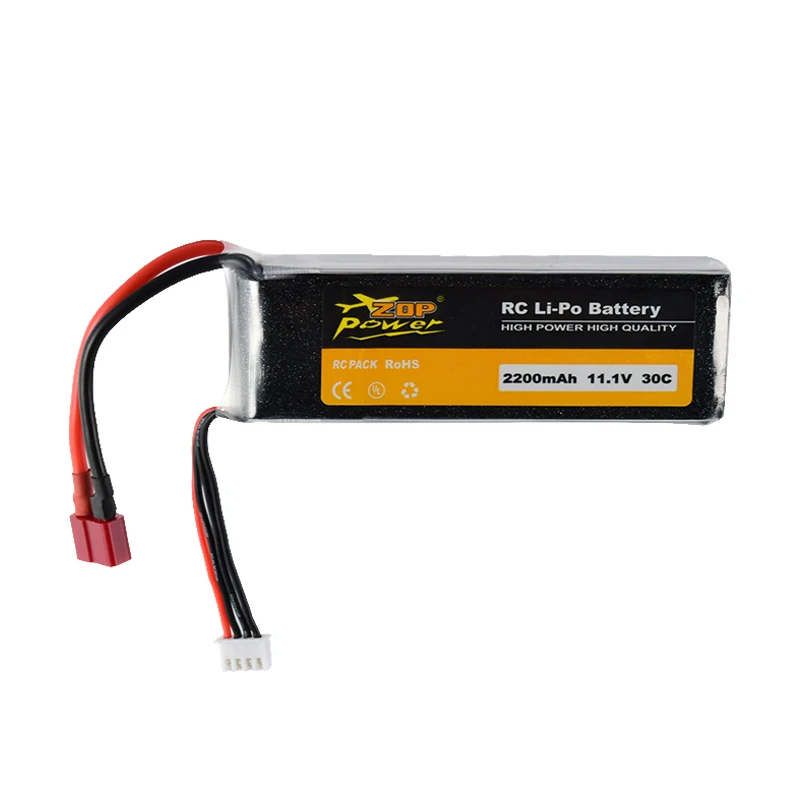 Hot Sale ZOP Power 11.1V 2200mAh 30C 3S Lipo Battery T Plug Rechargeable For RC Racing Drone Helicopter Multicopter Car Model | Игрушки и