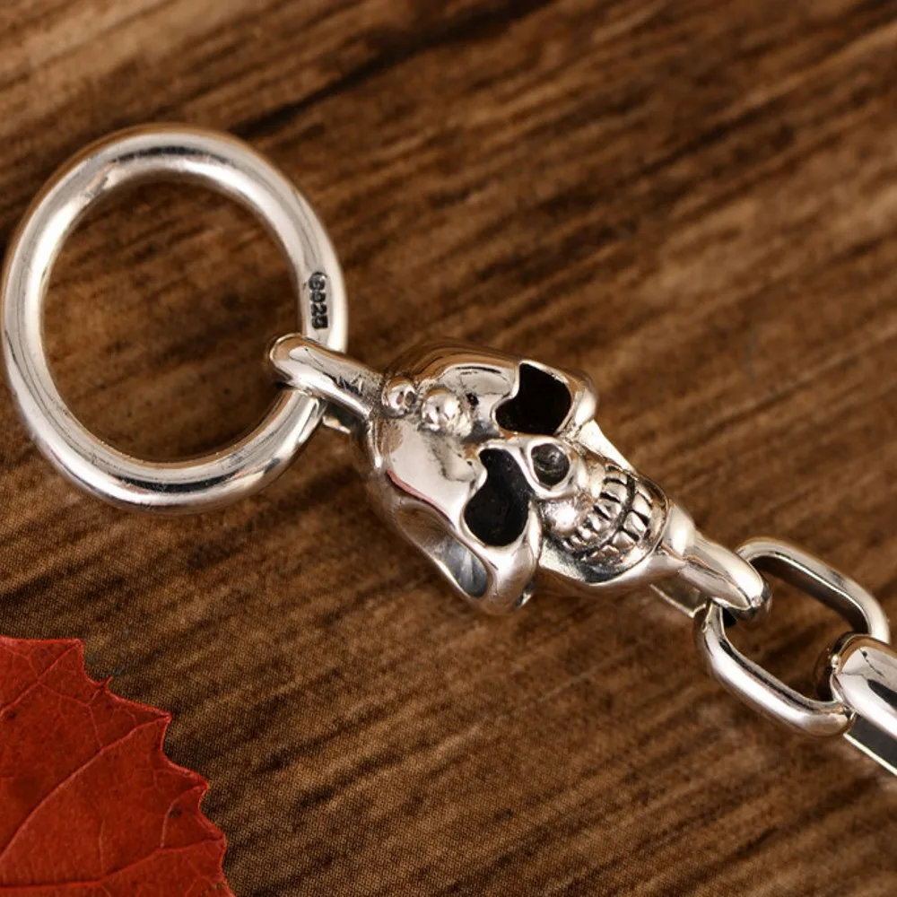 

New s925 solid pure silver men's bracelet retro Thai silver bracelet for man fashion trend domineering skull bracelet jewelry