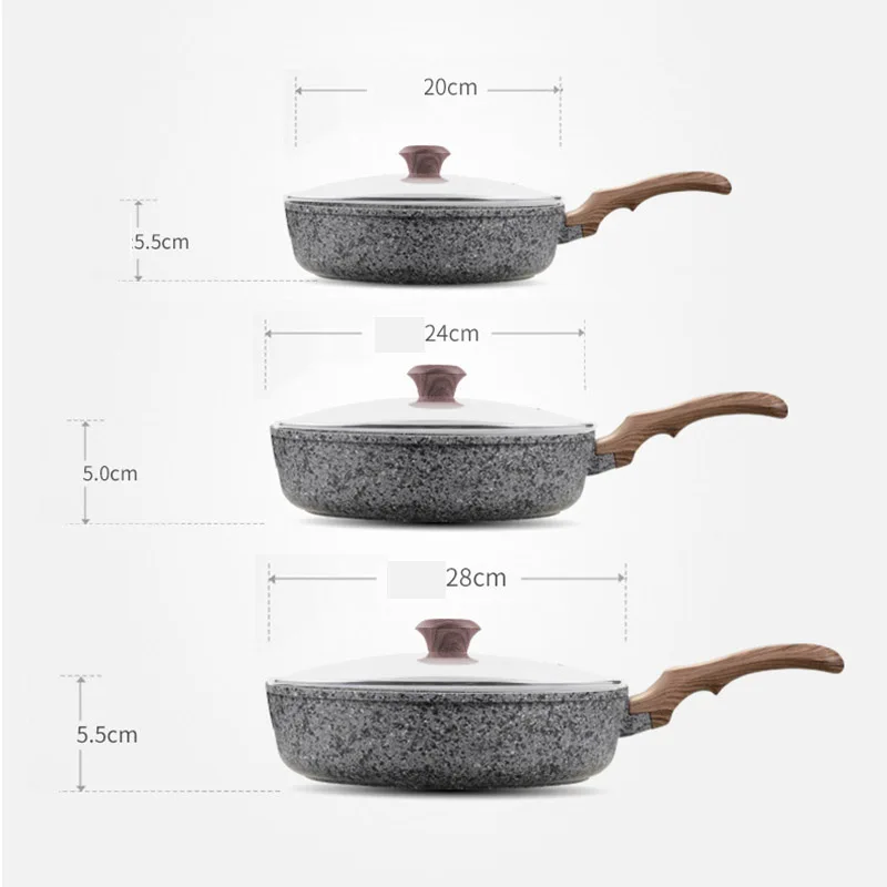 Кухонная утварь утолщенная антипригарная сковорода медицинский камень