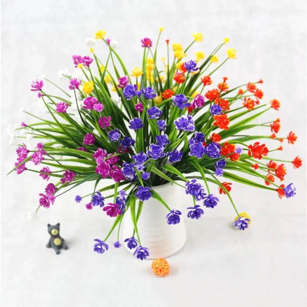 Искусственные цветы 1 пряди устойчивые к УФ-излучению для украшения сада | Дом и