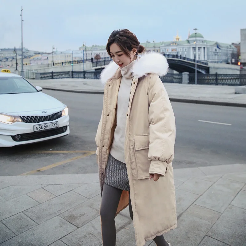 Зимняя женская куртка длинная теплая утепленная парка с хлопковой подкладкой