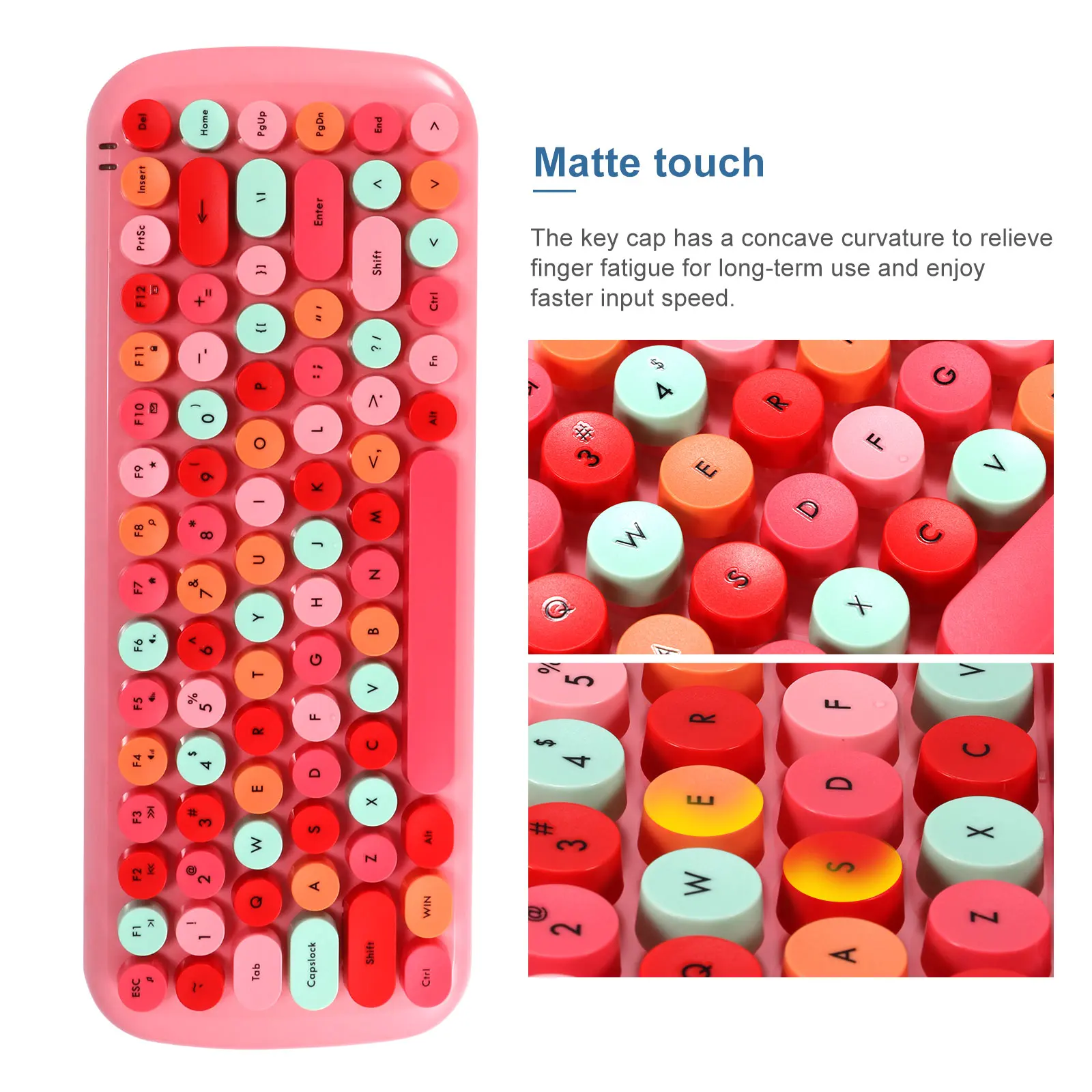 Портативная беспроводная клавиатура в стиле панк цифровая 1600DPI положение ретро 84