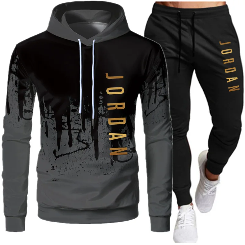 

New Hot Sale Mens Hoodie Jordan Sportswear Pullover Set Wool Hoodie + Sweatpants Sweatshirt Fashion Women Pullover
