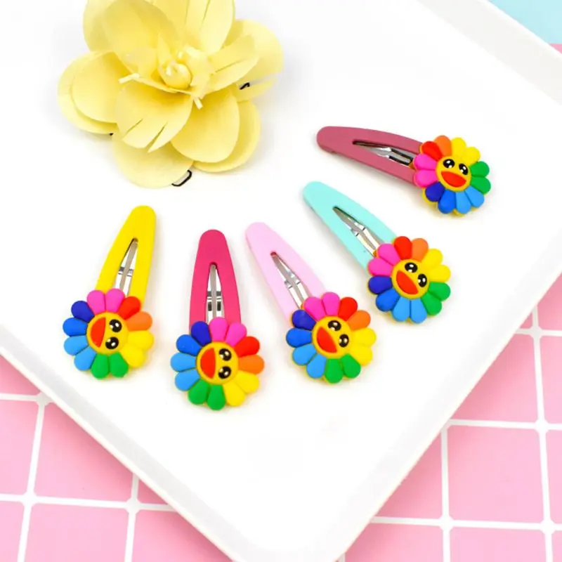 Японская детская резиновая Заколка-краб для девочек милая Радужная цветная