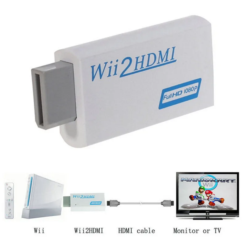 3 5 мм аудио видео выход Full HD 720P 1080P HDTV монитор для Wii к 2 адаптер конвертер|Кабели HDMI|
